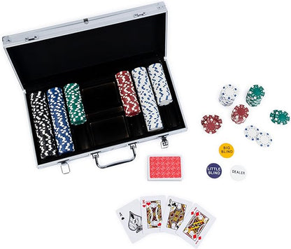 Spin Master Games, Cardinal Classics, 300-Piece Poker Set with Aluminum Carrying Case & Professional Weight Chips & Poker Dice, for Ages 8+