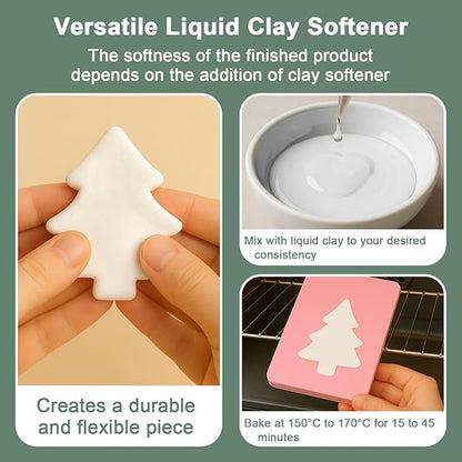 1DFAUL 120ml Polymer Clay Softener, Restore Clay Flexibility, Increase Ductility & Strong Adhesion, for Ceramic Artists, Crafts, and DIY Projects