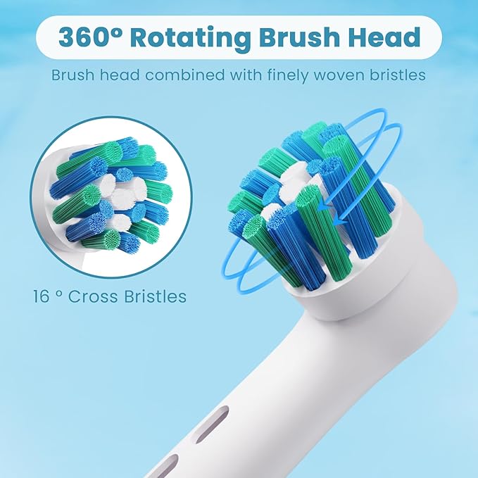Replacement Toothbrush Heads Compatible with Oral B Braun 12 Pcs Professional Electric Toothbrush Heads Brush Heads Replacement for Heads Refill Pro 500/1000/1500/3000/3757/5000/7000/7500/8000