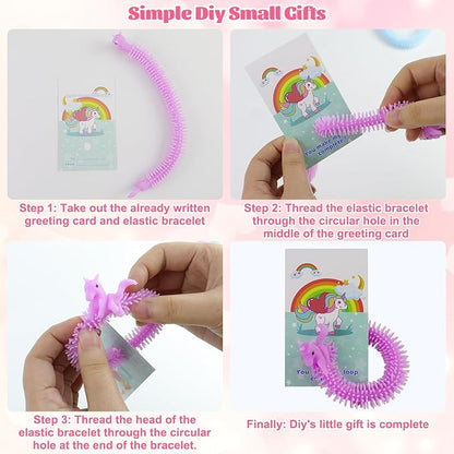 Valentines Day Gifts for Kids - 36Pcs Dinosaur Unicorn Treats Valentines Day Cards for Kids School,Dino Sensory Fidget Toys for Boys Girls Students Classroom Exchange Party Favors Goodies Prize Stuff