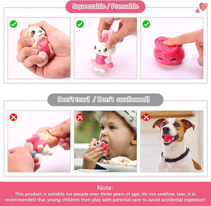 Valentines Day Squishies Toys Slow Rising, Kids Valentines Gifts for School Classroom Exchange Valentines Cards Gifts, Prizes Party Favors for Girls,Boys,Kids Party