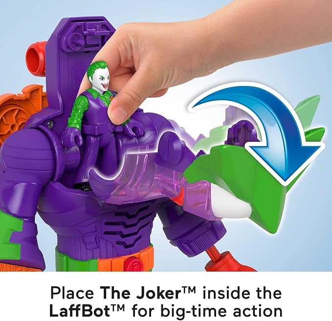 Fisher-Price Imaginext DC Super Friends Robot Toy, The Joker Insider & LaffBot 12-Inch with Lights Sounds & Figure for Kids Ages 3+ Years