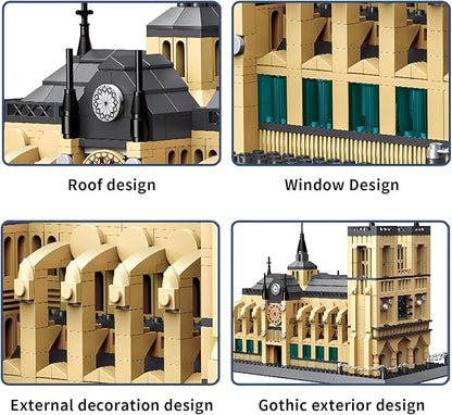 Notre-Dame de Paris Cathedral World Famous Architectural Model Building Blocks Set 1382 Pieces Puzzle Toys Gifts for Kid and Adult
