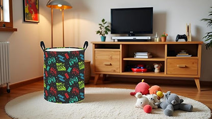 CLOCOR Large Laundry Basket,Waterproof Nursery Hamper,Collapsible Fabric Storage Container,Room Decor,Gift Basket（Game On