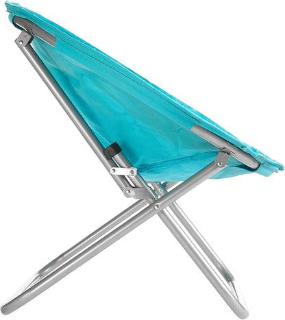 Urban Lifestyle Super Soft Faux Fur Saucer Chair with Folding Metal Frame, Aqua