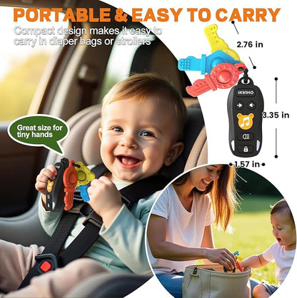 Baby Toy Car Keys - Baby Keys Toy Pretend Play with Sounds & Lights Interactive Musical Sensory Learning Toys Gifts for 1 Year Old Boys Girls Infant Toddlers Kid Age 6+ Months