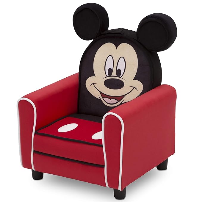 Delta Children Figural Upholstered Kids Chair, Wood ,Disney Mickey Mouse