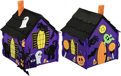 JOYIN Halloween Foam Craft Kit, Party Favors for Kids, Art Crafts with 3D Haunted House, Photo Frame, 2 Halloween Characters Decor, Glasses, Trick or Treat Door Sign Hanger, School Activities Games