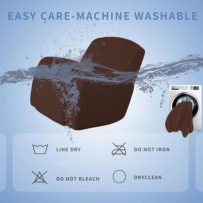 Easy-Going Oversized Recliner Stretch Sofa Slipcover Sofa Cover 1 Piece Furniture Protector Couch Soft with Elastic Bottom Kids,Polyester Spandex Jacquard Fabric Small Checks(Oversize Recliner,Coffee)