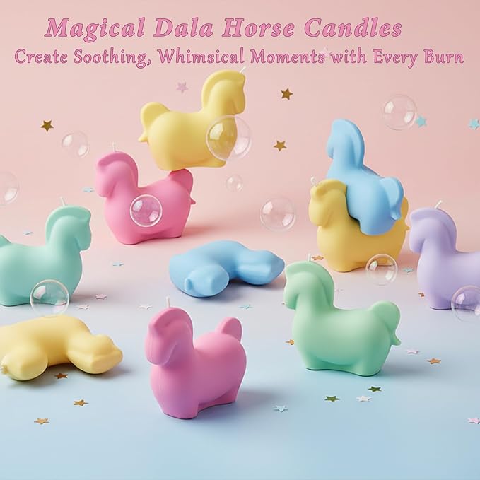 2Pcs European-Style Horse Resin Casting Silicone Molds Exquisite Pony Epoxy Molds for Plaster Cement Concrete Home Decoration Candle Making Art Crafts DIY Handmade Ornaments Party Favors