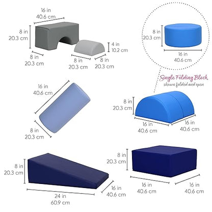 FDP Playtime and Climb Soft Play Set - 6-Piece Baby Climbing Blocks and Indoor Play Gym - Soft Play Climbing for Toddlers and Infants 10m+ (Contemporary)