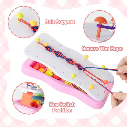 Bracelet Making Kit Toys for Ages 8+ Year Old Girls Gifts Ideas, Bracelet kit Birthday Gifts for Teen Girls, Arts and Crafts String Maker Tool, Portable Bracelet DIY Travel Activity Set