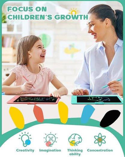 Bravokids 10 Inch LCD Writing Tablet for 3 Year Olds - Electronic Drawing Pad and Doodle Board as Educational Birthday Gifts for Girls and Boys (Green)