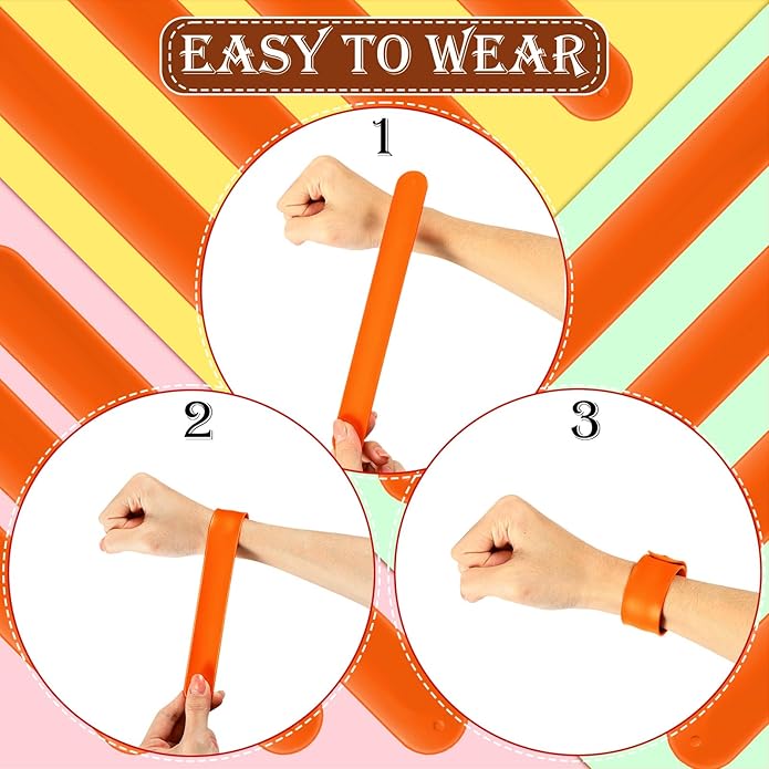 12 Pcs Silicone Slap Bracelets DIY Slap Bands Party Favors Bulk Blank Soft Wristband Wrist Snap Band for Craft Project DIY Painting Birthday Party Halloween Christmas