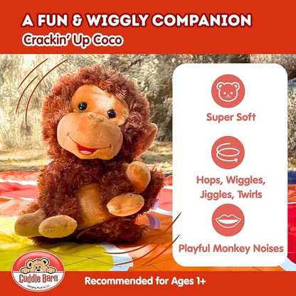 Cuddle Barn - Crackin' Up Coco | Super Soft Animated Twirling Moving Monkey Stuffed Animal Plush Toy | Spins Around Making Monkey Sounds | Great Gift for Toddlers and Kids Ages 1 and Over - 10 Inches