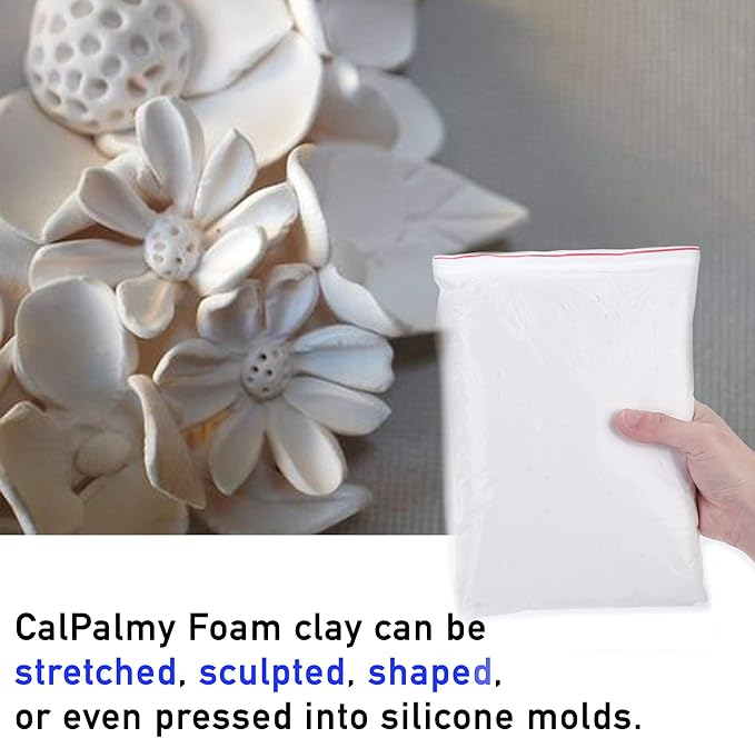 1.1lb Moldable Cosplay Foam Clay (White) – High Density and Hiqh Quality for Intricate Designs | Air Dries to Perfection for Cutting with a Knife or Rotary Tool, Sanding or Shaping