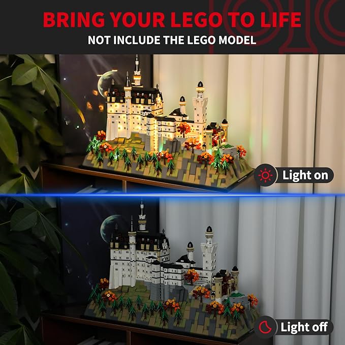 BRIKSMAX 2.0 Light Kit Compatible with Lego Architecture Neuschwanstein Castle 21063 Building Sets- LED Lighting Kits (Accessories Only), Cable-Hiding Tech for Display, Gifts & Collectors