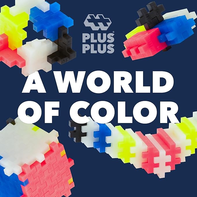 Plus Plus 240 Piece Interlocking Building Blocks for Kids, Open Ended Connecting Toys, Stem Bin Classroom Mini Manipulatives - Glow in Dark Play Tube