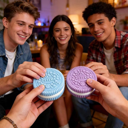 Gytera Sticky Cookie Squishies Fidget Toys Adults, Squeeze Toys Fidget Toys for Autism, Stress Balls for Adults Fidgets Birthday Easter Basket Stuffers(2 Pack Green Purple)