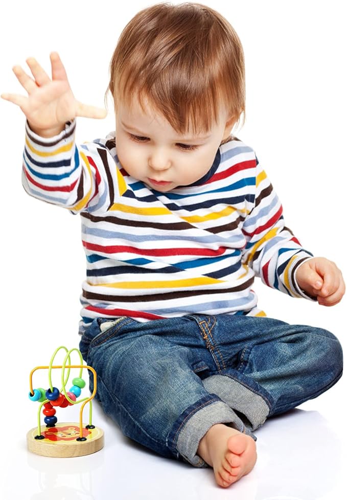 Bead Maze Toy for Toddlers Wooden Colorful Roller Coaster Educational Circle Toys Learning Preschool Toys Birthday Gift for Boys and Girls