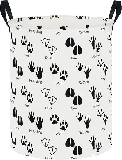 CLOCOR Large Laundry Basket,Waterproof Nursery Hamper,Collapsible Fabric Storage Container,Room Decor,Gift Basket（Animal Paw