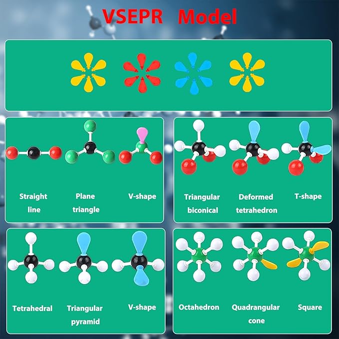 Chemistry Molecular Model Kit 452pc with C60,Educational Science Set Learning Chemistry Atoms,Bonds and Structures Teaching Aids School Supplies