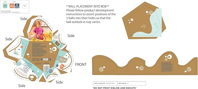 B. toys - Sensory Baby Toys Set with Textured Balls - 6-Piece Development Set Including Large Ball & 5 Small Balls with Different Textures - Educational Tactile Toys for Motor Skills, 6 Months+