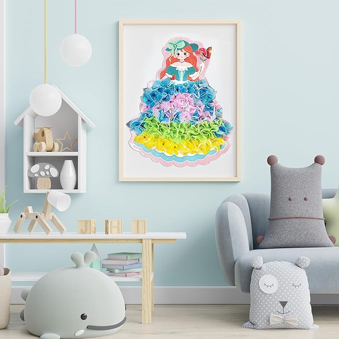 Rikostuoz Crafts Kits for Kids 10 Sheets of Poking Boards,DIY Poking Creative Puzzle Puncture Painting,Art Paper Craft Kit Kids Toys Gifts (Fairy Tales)