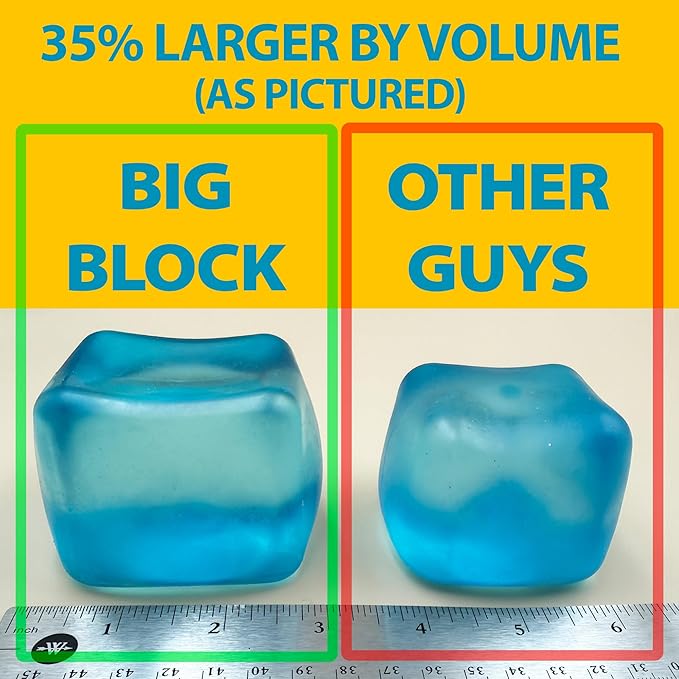 Premium Big Block Squeez'M Cube – 35% Larger Than The Standard Squishy Cube, Toy for Kids & Adults - Sensory Fidget for Stress Relief, Focus & Play – Colorful, Durable, Gift-Ready – ASTM Certified 3+
