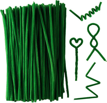 Qirimoi Green Pipe Cleaners Craft Pipe Cleaners Bulk Pipecleaners Crafts Supplies，200Pcs Green
