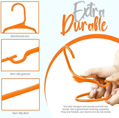 Utopia Home 40 Pack Kids Hangers - 11.5 Inch Plastic Baby Hangers for Closet - Childrens Hanger for Clothes & Infant Hanger for Closet - Ideal for Everyday Standard Use (Orange)