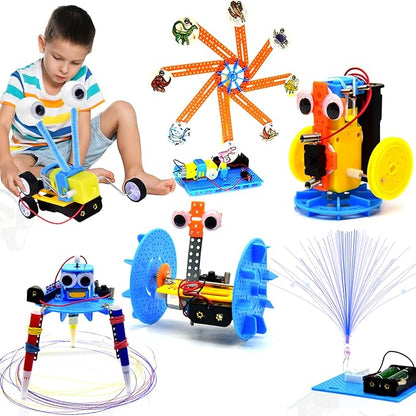 STEM Robotics Kit - Educational Science Kits 6 Sets - Hands-On STEM Projects for Kids 6-8 - STEM Toys for Boy Girl 6 7 8 9 10 11+ DIY Engineering Build Robot Building Kits Science Experiments for Kids
