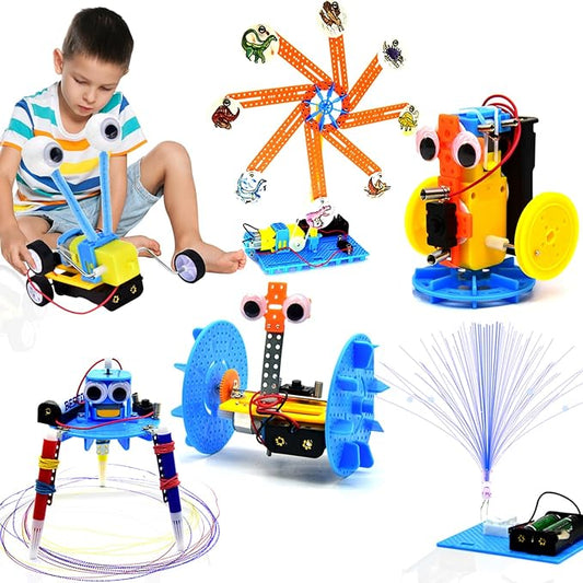STEM Robotics Kit - Educational Science Kits 6 Sets - Hands-On STEM Projects for Kids 6-8 - STEM Toys for Boy Girl 6 7 8 9 10 11+ DIY Engineering Build Robot Building Kits Science Experiments for Kids