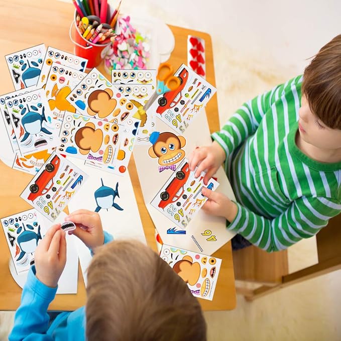 ArtCreativity Make Your Own Sticker Assortment, Bulk Set of 96 Sheets, Unique Arts ‘n Crafts Activity Supplies Kit for Kids, Sticker Prize, Fun Birthday Party Favor, Goodie Bag Filler