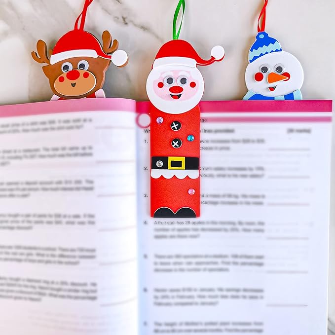 Winlyn 24 Sets Christmas Craft Kits Winter Crafts DIY Christmas Ornaments Art Sets Snowman Reindeer Pine Tree Owl Penguin Christmas Foam Stickers Arts and Crafts for Kids Holiday Classroom Activities