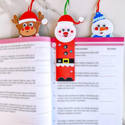 Winlyn 24 Sets Christmas Craft Kits Winter Crafts DIY Christmas Ornaments Art Sets Snowman Reindeer Pine Tree Owl Penguin Christmas Foam Stickers Arts and Crafts for Kids Holiday Classroom Activities