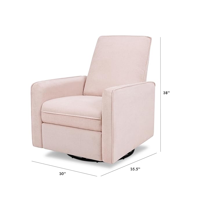 DaVinci Penny Recliner and Swivel Glider in Performance Pale Blush Pink Eco-Weave, Water Repellent & Stain Resistant, Greenguard Gold Certified, CertiPUR-US Certified