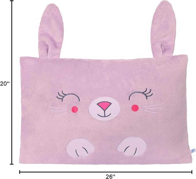 Saint Eve Kids Pillow Pals - Cute & Super Soft Animal Friends Decorative Fluffy Pillow Covers for Girls and Boys & Toddlers Beds, Playroom and Nap Time, Sensory Toys for Kids, Floppy The Bunny
