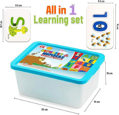 CozyBomB™ Toddler Alphabet Flash Cards - Preschool Activities Learning Montessori Toys ABC Wooden Letters Jigsaw Numbers Alphabets Puzzles Flashcards for Age 2 3 4 Years Old Educational for Kids Baby
