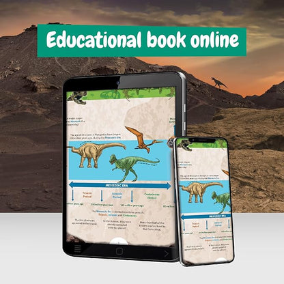 Science4you Dino Excavation Set 4 in 1 - Fossils Excavation Set for Children from 6+, Glows in The Dark, Dinosaur Game and Dino Gift for Boys and Girls from 6 7 8 9+