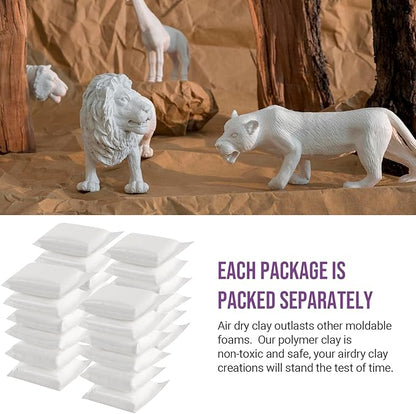 CALPALMY Air Dry Clay (8.5oz), Bulk 24-Pack White Moldable Foam Clay, Airdry Soft Clay for Kids Gifts Partty and School Project Supplies, Perfect for Crafts Cosplay Sculpting and Artistic Projects