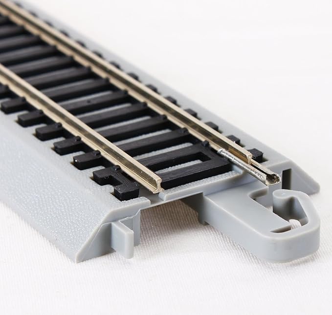 Bachmann Trains - Snap-Fit E-Z Track 9” Straight Track (4/card) - Nickel Silver Rail With Gray Roadbed - HO Scale, 8