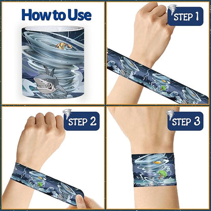 48 PCS Tornado Slap Bracelets Party Favors, Tornado Wristbands Bracelets Goodie Bag Fillers for Tornado Birthday Party Decorations Supplies Gifts for Kids Teens Boys Girls