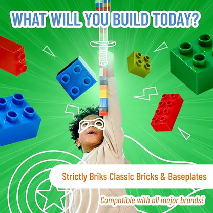 Strictly Briks Compatible with Lego Building Blocks Road Plates 10" x 10", 8 Pack Kids Brick Baseplates for City Road, Street, Race Track, Towns, Classic Size (4 Straight & 4 Curved)