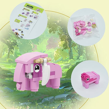 Party Favor for Kids, 12 in 1 Pre Filled Elephant Building Block Set-12 Pcs Mini Building Blocks Toys, STEM Building Blocks Toys,Classroom Prize Toys,Birthday Gifts,Goodie Bags,Carnival Prizes