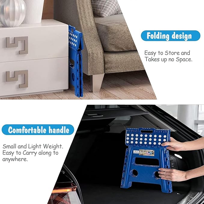 ACKO Folding Step Stool -13 inch Height Premium Heavy Duty Foldable Stool for Kids and Adults, Kitchen Garden Bathroom Stepping Stool 10Pack