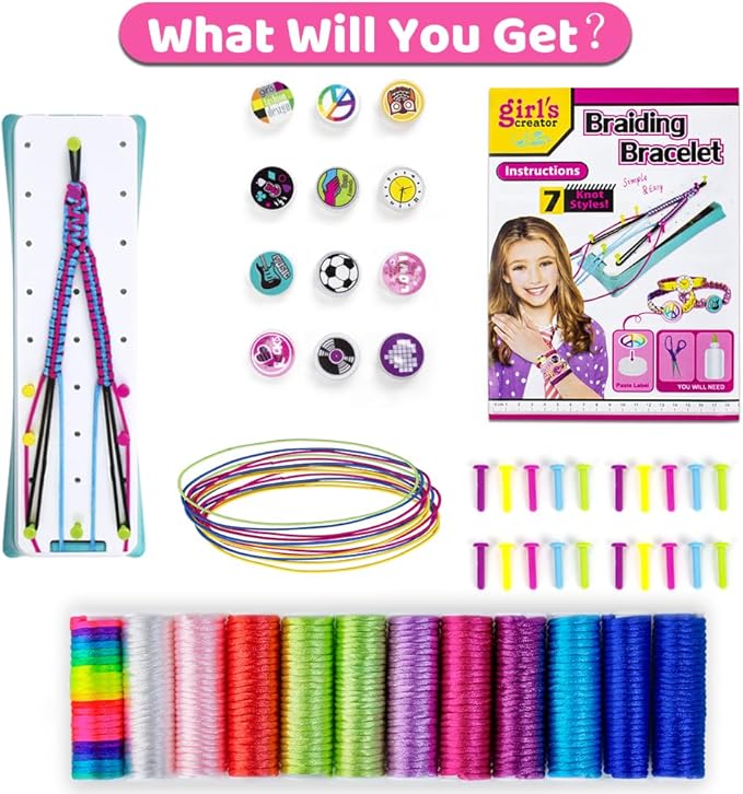GILI Friendship Bracelet Making Kit for Girls Age 8-12 – DIY Arts and Crafts Toys – Best Christmas Birthday Gifts Ideas for Girls 7 8 9 10 11 Years Old