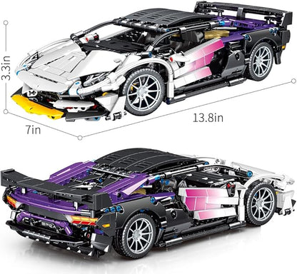 Mesiondy Building Blocks Toys Adults Kits, 1:14 MOC Building Set Sports Raceing Car Model for Boys Age 12-16 8-14，(1337 Pieces)