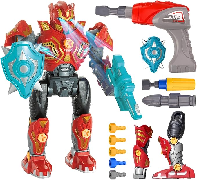 Take Apart Robot Toys for Boys, Robot Toys for 4-6 Years Old Boys, Robot Toys with Sounds, Christmas Birthday Gifts for Kids 5-12, Assembly Set with Drill