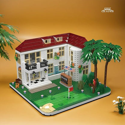 Golf Country Club Toy Building Set for Adults Compatible with Lego Golf - Architecture Building House Collection Kit 1860 Pcs for Adults & Teen & Golf Lovers, Easter Gift